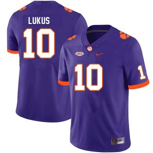 #10 Jeadyn Lukus Clemson Tigers Purple Mens Jersey Embroidery College Football 880796-924
