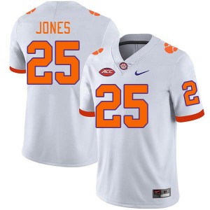 #25 Ricardo Jones Tigers White Men's Jersey University College Football 274326-577