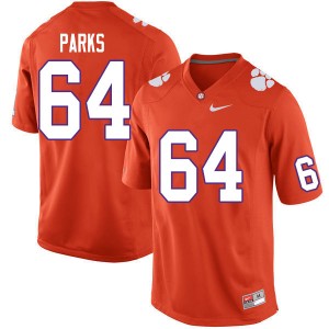 #64 Walker Parks CLEM Orange Men's Jersey Replica College Football 538666-223
