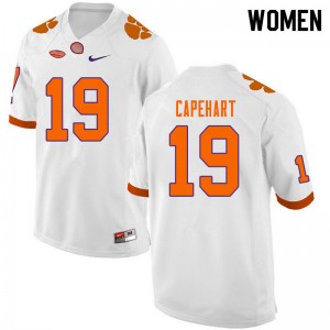 #19 DeMonte Capehart Tiger Town White Womens Jersey Game College Football 317398-342