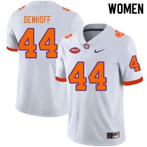 #44 Cade Denhoff Clemson White Womens Jersey High School College Football 348327-543