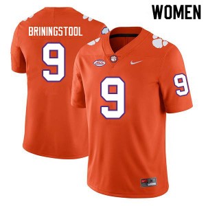 #9 Jake Briningstool Clemson Tigers Orange Womens Jersey Replica College Football 126794-834