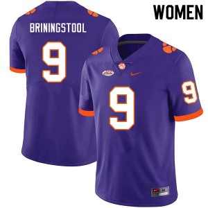 #9 Jake Briningstool Clemson Purple Womens Jersey Embroidery College Football 932044-793