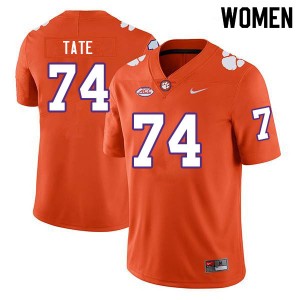 #74 Marcus Tate CLEM Orange Womens Jersey High School College Football 597763-904