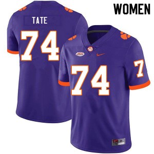 #74 Marcus Tate Tigers Purple Women's Jersey Limited College Football 697366-647