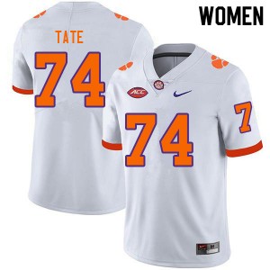 #74 Marcus Tate Tiger Town White Women's Jersey 2024-25 College Football 348307-246