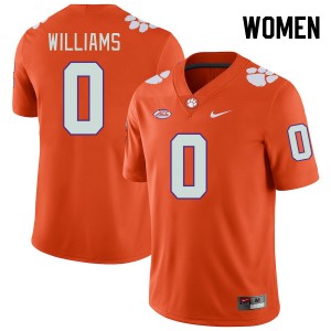 #0 Antonio Williams Clemson Tigers Orange Womens Jersey Embroidery College Football 652031-549