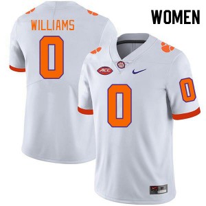 #0 Antonio Williams Clemson Tigers White Women's Jersey High School College Football 578186-591