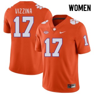 #17 Christopher Vizzina Clemson Tigers Orange Women's Jersey University College Football 781997-888
