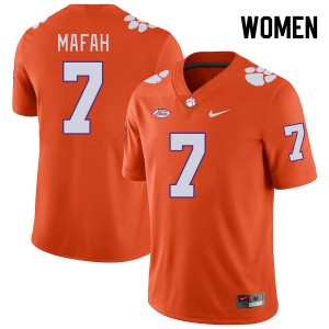 #7 Phil Mafah Clemson Tigers Orange Womens Jersey Limited College Football 731775-684