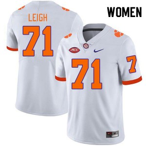 #71 Tristan Leigh CLEM White Women Jersey Stitched College Football 935890-908