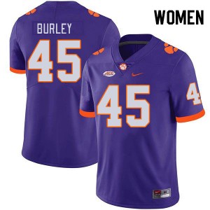 #45 Vic Burley Clemson University Purple Womens Jersey Alumni College Football 325911-144
