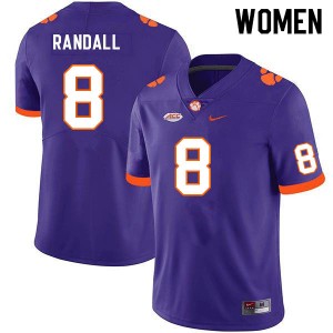#8 Adam Randall Tiger Town Purple Women Jersey Stitched College Football 127236-895