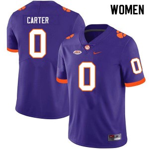 #0 Barrett Carter Clemson Purple Women's Jersey NCAA College Football 988314-395