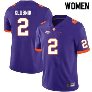 #2 Cade Klubnik CLEM Purple Womens Jersey 2024 College Football 939317-986