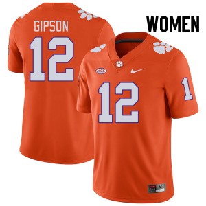 #12 Corian Gipson CLEM Orange Women's Jersey Alumni College Football 256939-361