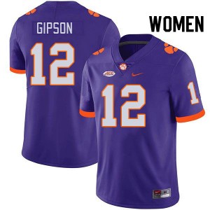 #12 Corian Gipson Tiger Town Purple Womens Jersey 2024-25 College Football 268227-681