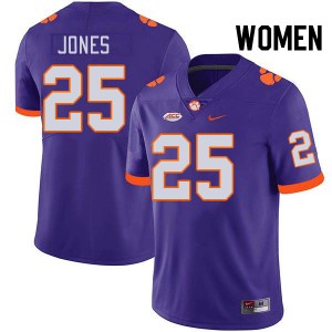 #25 Ricardo Jones Clemson University Purple Women's Jersey Game College Football 699374-352