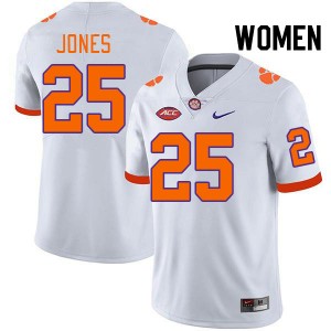 #25 Ricardo Jones Clemson White Women's Jersey High School College Football 750797-152