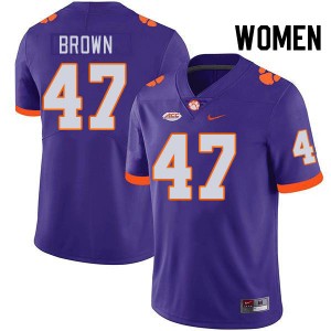 #47 Sammy Brown Tiger Town Purple Women Jersey Limited College Football 702081-668
