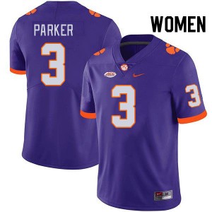 #3 T.J. Parker Clemson University Purple Womens Jersey Game College Football 856789-129