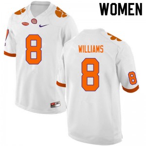 #8 Tre Williams Clemson Tigers White Women's Jersey 2024 College Football 418751-572