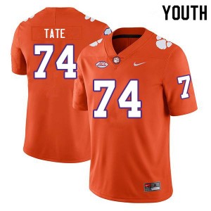 #74 Marcus Tate Clemson Tigers Orange Youth Jersey Limited College Football 886867-745