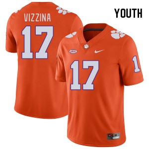 #17 Christopher Vizzina Clemson Orange Youth Jersey Player College Football 657674-500