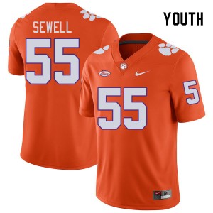 #55 Harris Sewell Clemson Tigers Orange Youth Jersey Alumni College Football 636558-928