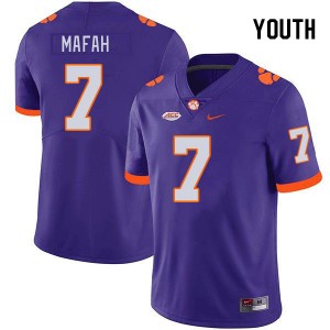 #7 Phil Mafah Clemson University Purple Youth Jersey Limited College Football 862998-304