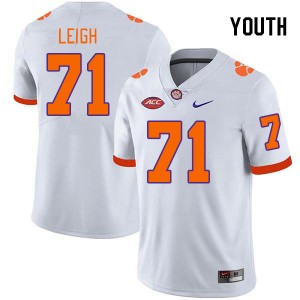 #71 Tristan Leigh Tigers White Youth Jersey University College Football 177876-496