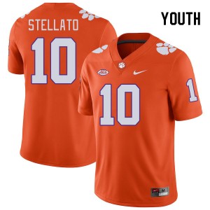 #10 Troy Stellato CLEM Orange Youth Jersey Official College Football 892312-971
