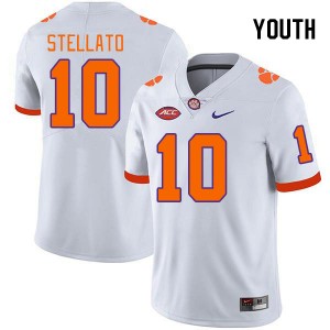#10 Troy Stellato Clemson University White Youth Jersey High School College Football 437857-405