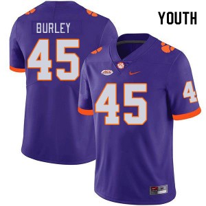 #45 Vic Burley CLEM Purple Youth Jersey 2024 College Football 907073-354