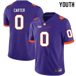 #0 Barrett Carter Clemson University Purple Youth Jersey Official College Football 771888-793