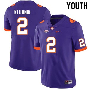 #2 Cade Klubnik Tigers Purple Youth Jersey University College Football 166744-240