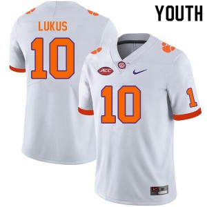 #10 Jeadyn Lukus Tiger Town White Youth Jersey Replica College Football 343307-603