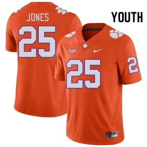#25 Ricardo Jones CLEM Orange Youth Jersey Embroidery College Football 247593-628