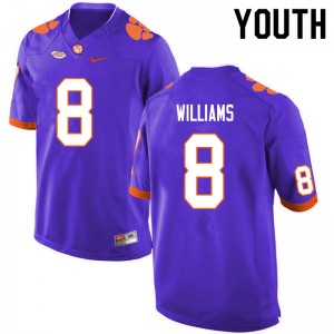 #8 Tre Williams Clemson University Purple Youth Jersey University College Football 272027-356