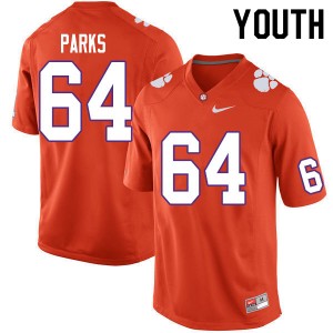 #64 Walker Parks Tigers Orange Youth Jersey Official College Football 470185-508