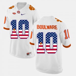 #10 Ben Boulware Tigers White Men's Jersey US Flag Fashion 294272-411
