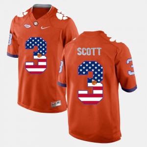 #3 Artavis Scott Tigers Orange Men Jersey US Flag Fashion 264089-360