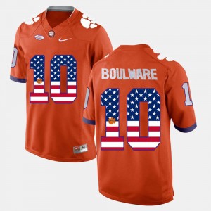 #10 Ben Boulware Clemson University Orange Men Jersey US Flag Fashion 590099-621