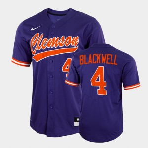 #4 Benjamin Blackwell Tigers Purple Mens Jersey 2022 Full-Button College Baseball 147717-217