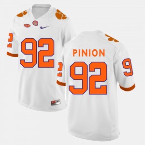 #92 Bradley Pinion CLEM White Mens Jersey College Football 833498-802
