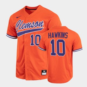 #10 Bryar Hawkins Clemson Orange Men Jersey 2022 Full-Button College Baseball 255984-583