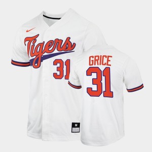 #31 Caden Grice Clemson White Men Jersey 2022 College Baseball 985995-504