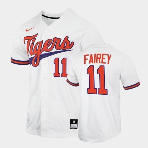 #11 Chad Fairey Clemson White Men Jersey 2022 College Baseball 983207-131