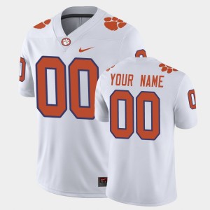 #00 Custom Clemson University White Men's Jersey Game 766949-444