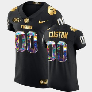#00 Custom Clemson Tigers Black Men Jersey Golden Diamond Edition College Football 752739-164